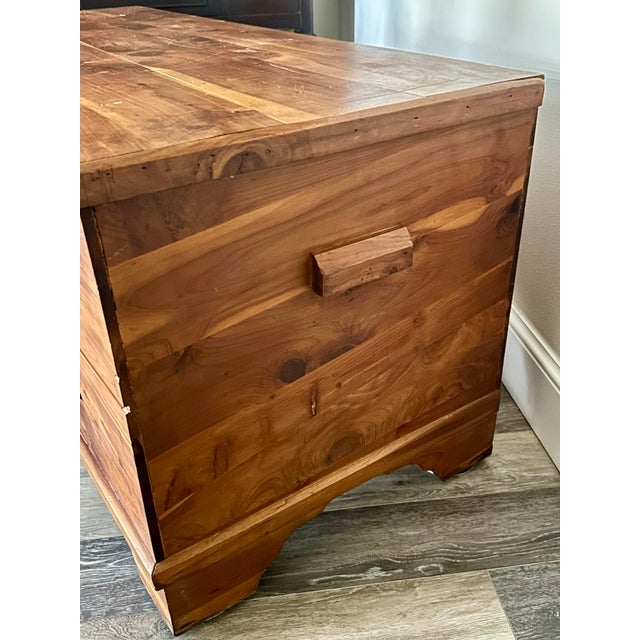 Antique Early 20th Century Rustic Farmhouse or Cabin Cedar Blanket Chest For Sale - Image 4 of 12