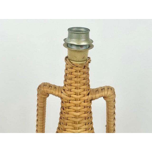Vintage Water Hyacinth Table Lamp, 1970s For Sale - Image 8 of 9