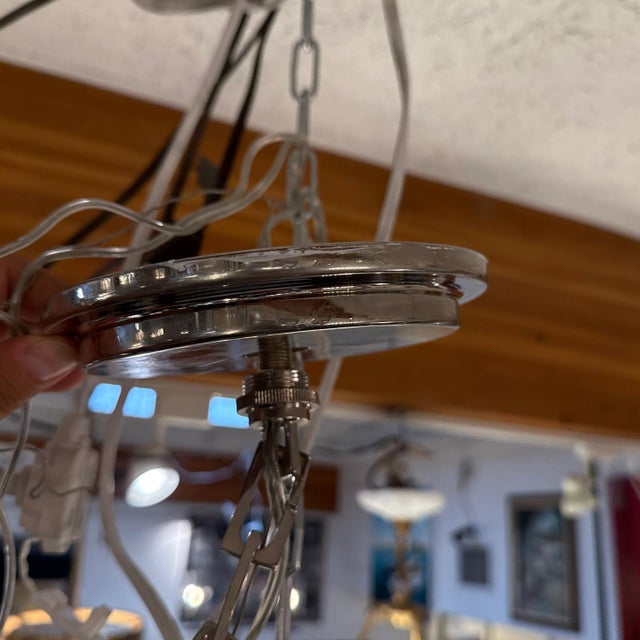 2010s Robert Abbey Porter Nickel Light Pendant For Sale - Image 5 of 12