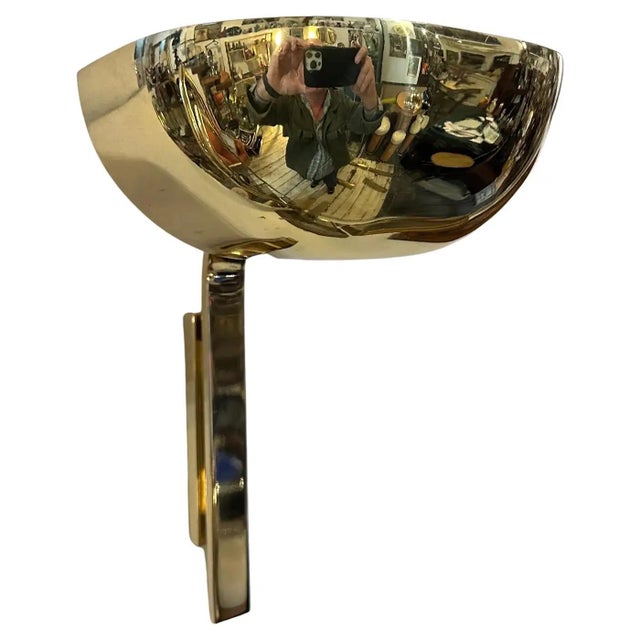 Two 1980s Elegant Mid-Century Modern Brass Italian Wall Sconces by Lumi Milano For Sale - Image 13 of 13