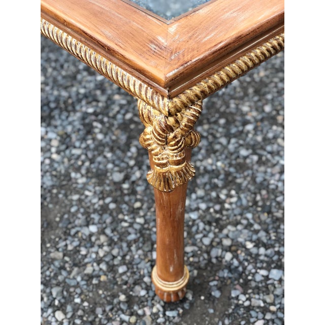 Boho Chic Glass and Wood Dining Room Extension Table For Sale - Image 3 of 10