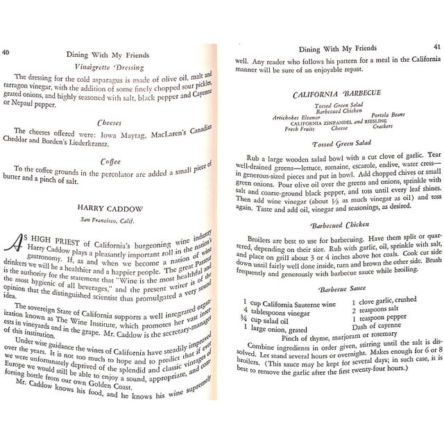 Paper "Dining With My Friends: Adventures With Epicures" 1949 Gaige, Crosby For Sale - Image 7 of 9