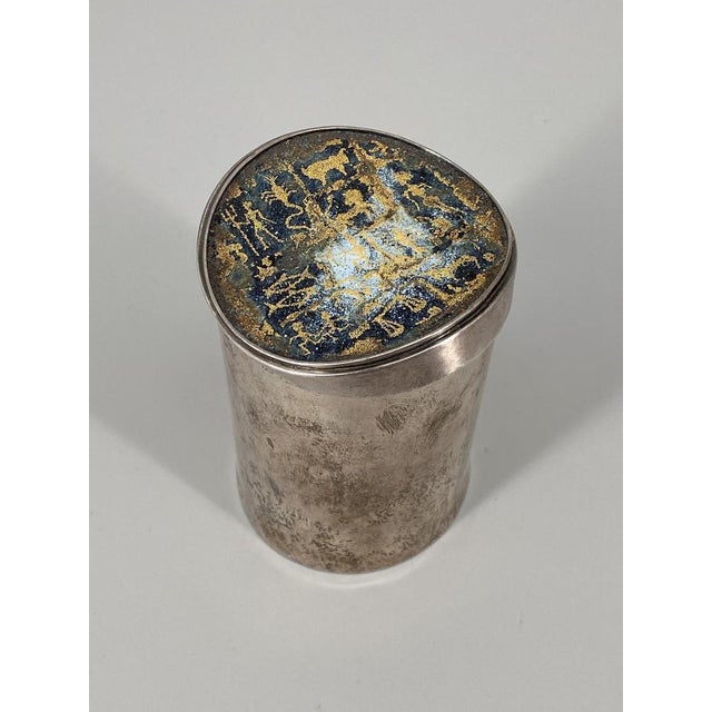 1960s Lidded Box in 925 Sterling Silver with Enameled Zodiac Signs, 1960s For Sale - Image 5 of 18