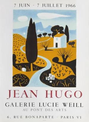 1966 Jean Hugo Lucie Weill Gallery Lithograph Poster