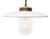 Vintage White Enamel and Clear Glass Pendant Light For Sale