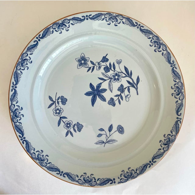Here is a set of six vintage Rörstrand Ostindia (East Indies) porcelain charger plates made in Sweden during the mid-20th...