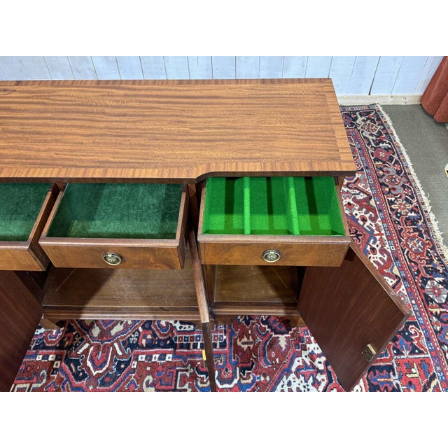 Vintage English Four-Door Mahogany Sideboard, 1950s For Sale - Image 15 of 18