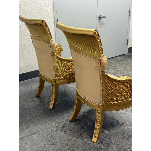 Gold Homey Design Opulent Lion Head + Winged Arm Chairs, Pair For Sale - Image 8 of 12