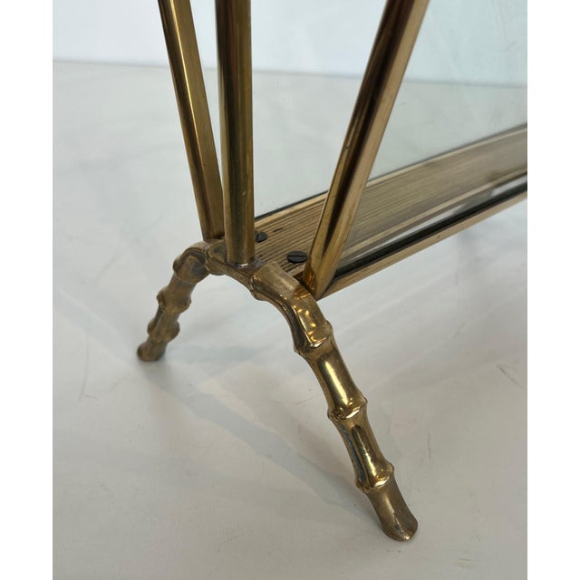 1940s Faux bamboo bronze and brass magazine rack by Maison Baguès For Sale - Image 10 of 12