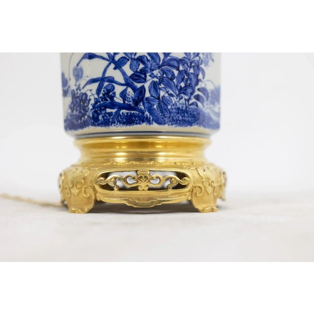 Japanese Porcelain and Gilt Bronze Lamp, 1880s For Sale - Image 4 of 10