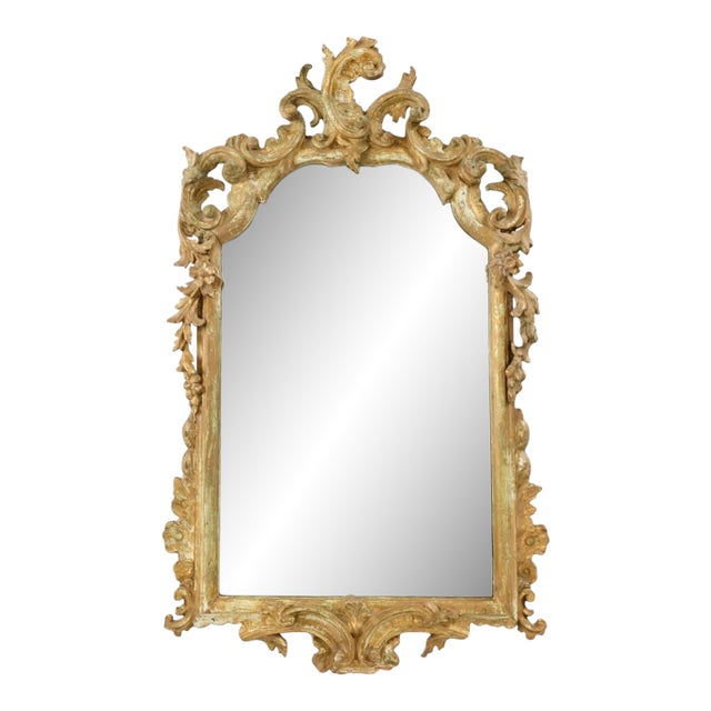 18th Century Italian Rococo Giltwood Wall Mirror, C. 1750 For Sale