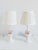 Vintage Mid-Century capodimonte style porcelain pink and white flowers basket table lamps from Japan. A very pretty and...
