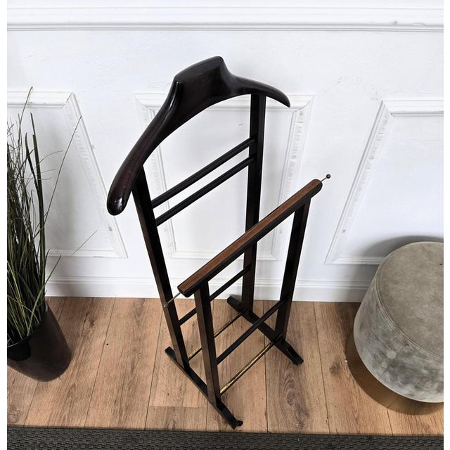 Mid-Century Italian Wood Valet Stand, 1970s For Sale - Image 3 of 9