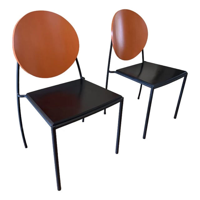 Vintage 1990s Attributed to Dakota Jackson "Vik-Ter 1" Postmodern Dining Chairs - A Pair For Sale