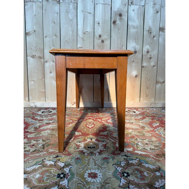 Art Deco Piano Bench in Stained Wood and Vinyl, 1930s For Sale - Image 6 of 7