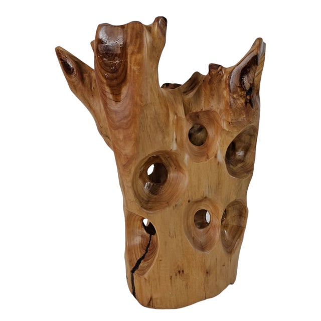 Teak Root Wood Vase Shaped For Sale In San Francisco - Image 6 of 11