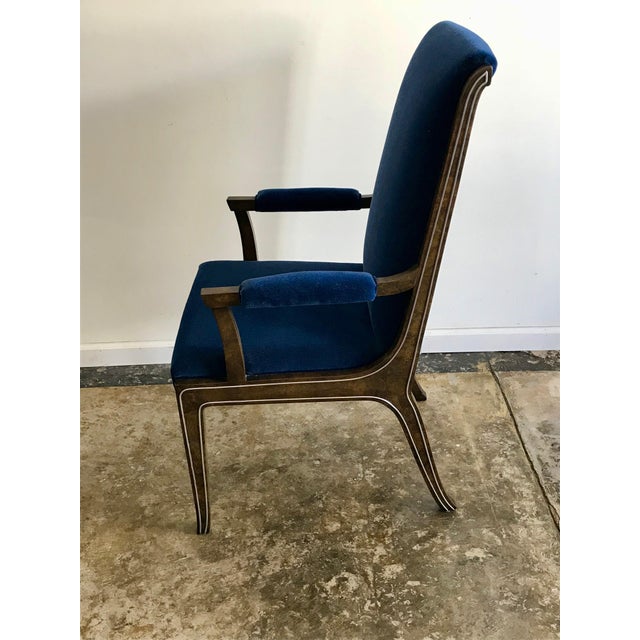 MidCentury Modern Blue Velvet Dining Chairs Set of 4 Chairish