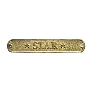 Solid Brass 'Star' Wall or Door Plaque For Sale