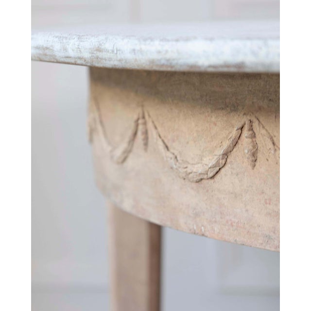 Mid 19th Century Pair of Swedish Gustavian Demi-Lune Console Tables in Oak, circa 1840–1860 For Sale - Image 5 of 11