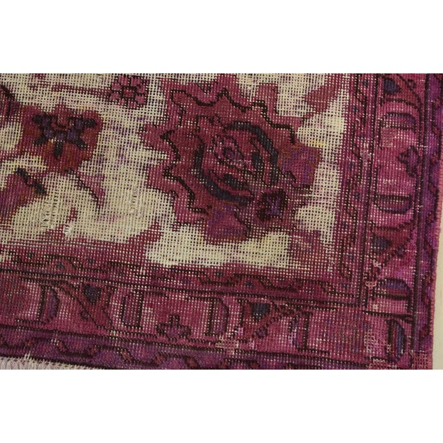 Tabriz Rug 10′ X 12’8” Pink Wool Vintage Overdyed Hand-Knotted Oriental Carpet For Sale - Image 4 of 15
