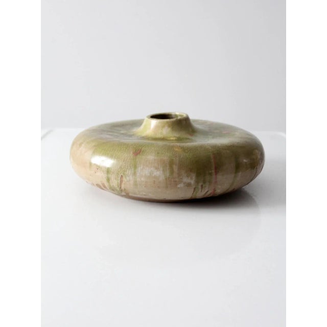 Vintage Studio Pottery Disc Vase For Sale - Image 9 of 9