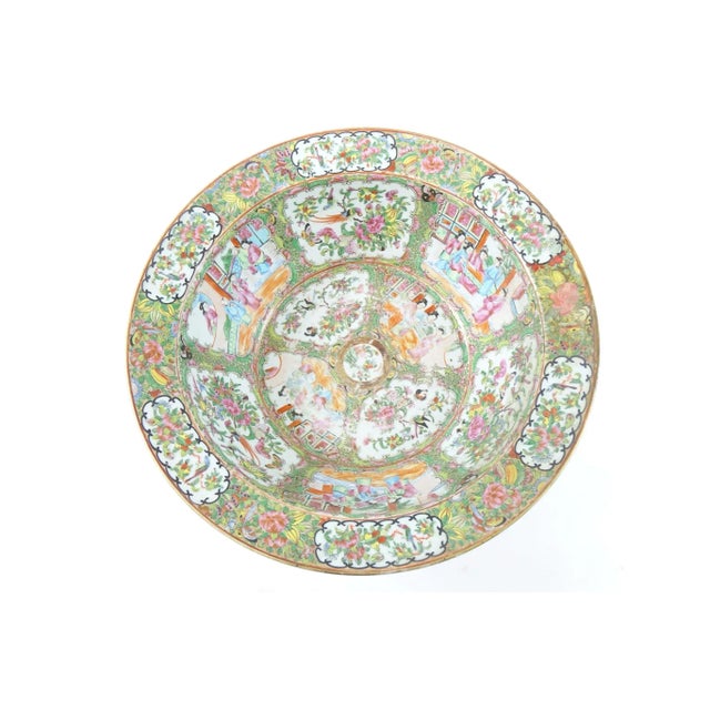 Antique Large Famille Rose Bowl (repaired) See pictures The repair is on the side. It also has flower design on the side.