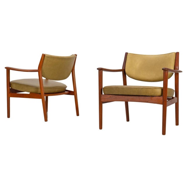 Set of Scandinavian Easy Chairs with Teak and Leather by Westnofa, 1960s For Sale - Image 14 of 14