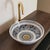 Pink Contemporary Pink and White Bathroom Wash Basin with Brass Drain For Sale - Image 8 of 9