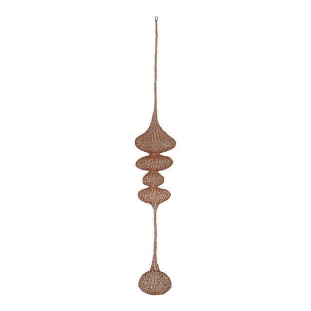 Handmade Copper Wire Sculpture Inspired by the Hand Woven Technique of Ruth Asawa #14 For Sale