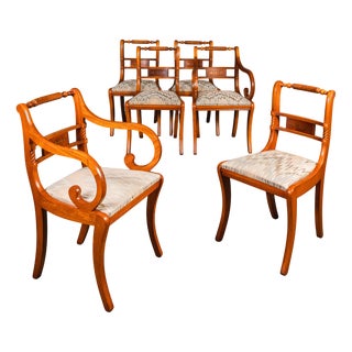 Biedermeier Style Dining Chairs, Set of 6 For Sale