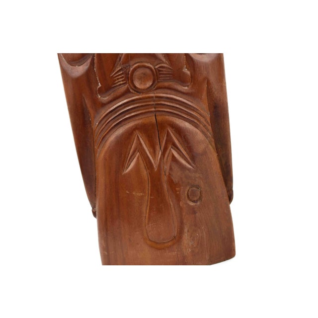 Mid 20th Century Moai Rapa Nui Easter Island Hand Carved Wooden Sculpture For Sale - Image 10 of 10
