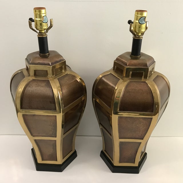 Mixed Metal Ginger JarStyle Lamps A Pair Chairish