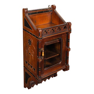 Antique Reception Hall Cabinet, English, Cupboard, Aesthetic Period, Victorian For Sale