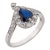 Vintage Sapphire Diamond 18k White Gold Ring, Size 5.5 For Sale