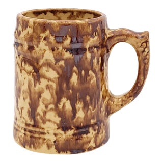 Early Stoneware Treacle Glazed Mug, England, 18th Century or Earlier For Sale