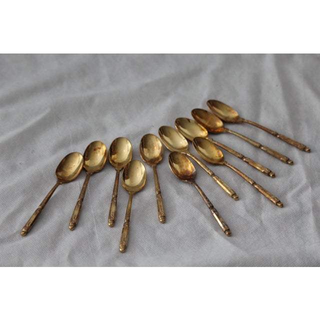 Gold-Plated Coffee Spoons, France, Set of 11 For Sale - Image 4 of 18