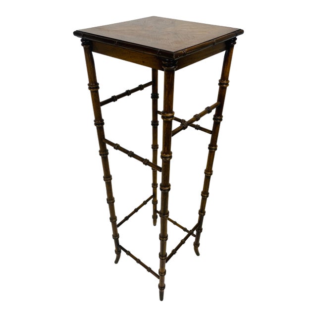 Mid-Century Vintage Lane Furniture Co. Faux Bamboo Pedestal For Sale