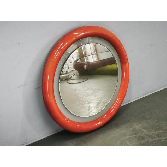Italian Space Age Illuminated Round Wall Mirror, 1970s For Sale - Image 3 of 13