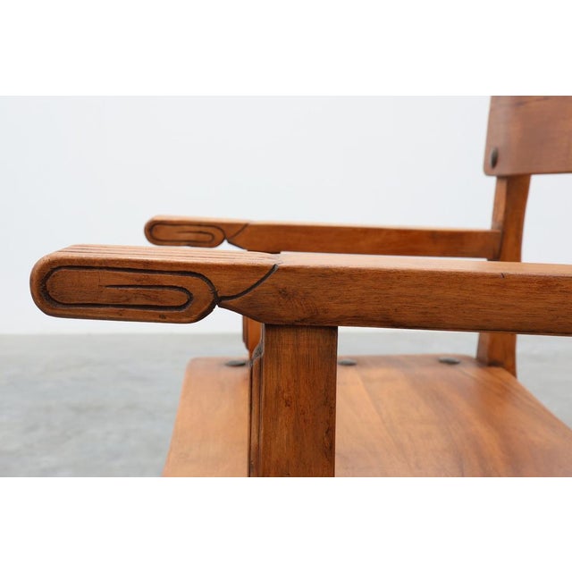 Rustic Iberian Carved Oak Side Chair, Spain, 1900 For Sale - Image 11 of 16