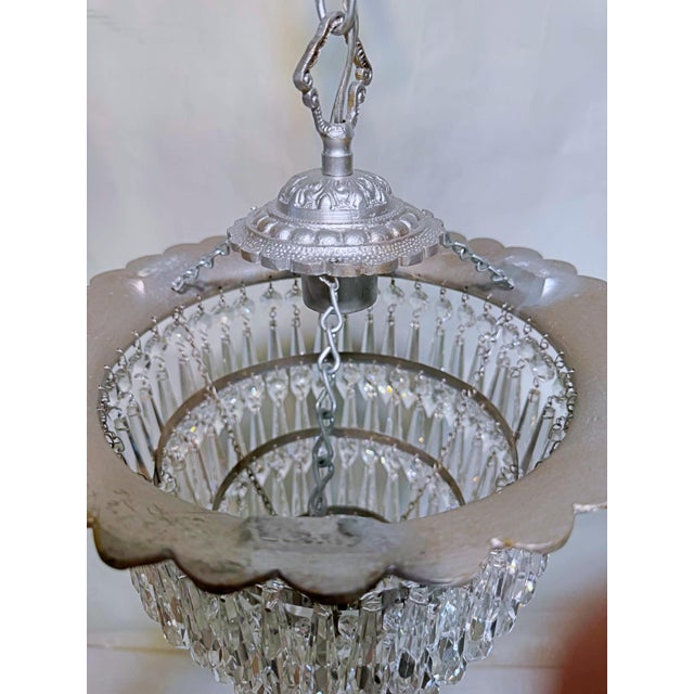 1970s Italian Silver Upside Down Layered Cake Chandelier For Sale In New York - Image 6 of 8