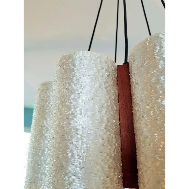 Danish Teak & Resin Chandelier, 1960s For Sale - Image 12 of 18