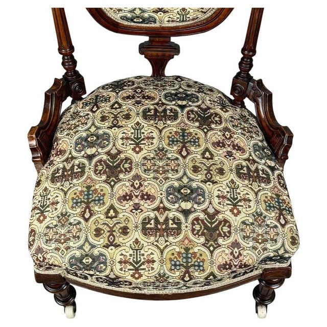 Antique English Walnut Armchairs, Set of 2 For Sale - Image 3 of 14