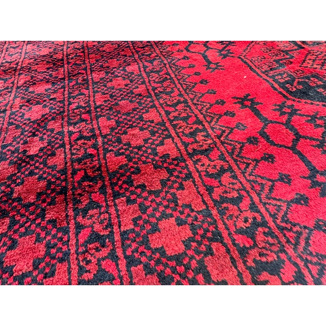 Vintage Afghan Turkmen Ersari Bokhara Oversize Rug - 13'1" X 9'4" For Sale - Image 9 of 12