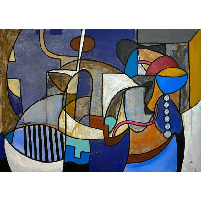 Monili Federico Pinto Schmid , Italy , 2021 Acrylic, Oil Pastel on Canvas, 55x79in For Sale - Image 5 of 13