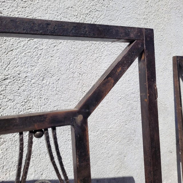Art Deco Wrought Iron Gates attributed to Edouard Schenck, 20th Century, Set of 4 For Sale - Image 14 of 18