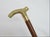 Victorian Floral Embossed Brass Walking Tippling Stick Cane W/Hidden Cork Screw For Sale - Image 9 of 11