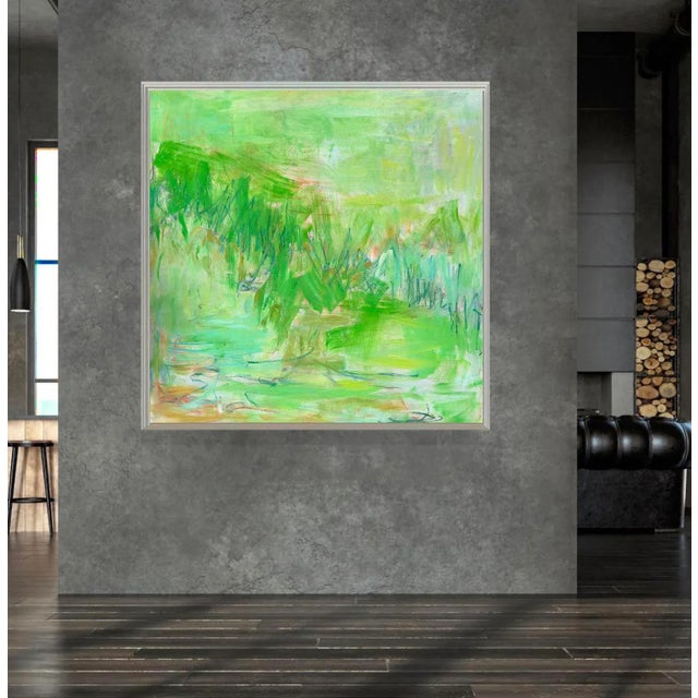 Large "Fresh Air" by Trixie Pitts Abstract Expressionist Landscape Oil Painting For Sale - Image 10 of 12