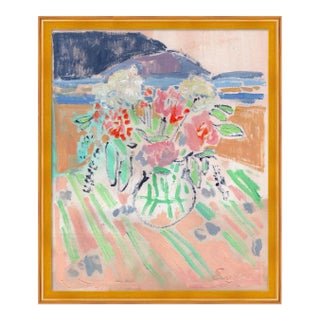 Seaside Bouquet by Anne-Louise Ewen in Gold Frame, Medium Art Print For Sale