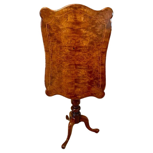 Antique Victorian Inlaid Burr Walnut Lamp Table For Sale