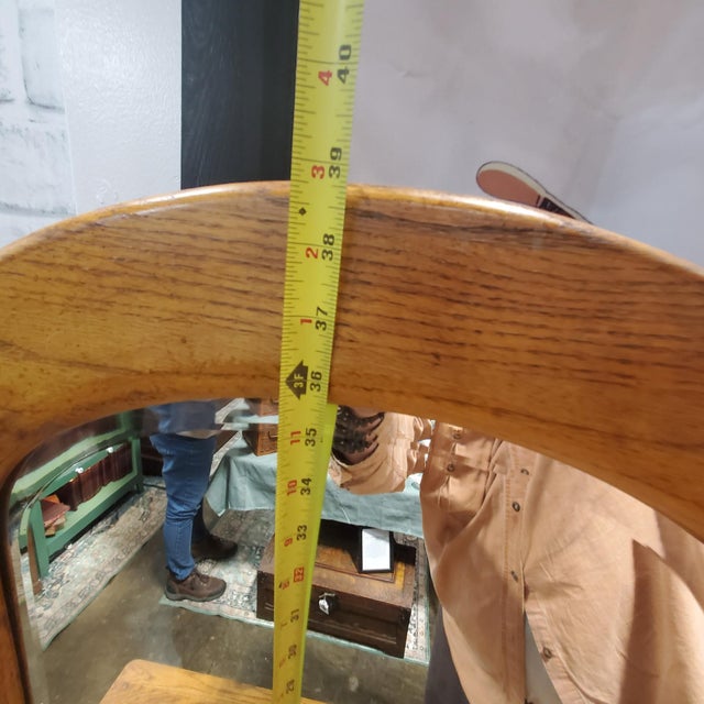 Early 20th Century Three Drawer Oak Vanity Dresser With Arched Beveled Mirror For Sale In Nashville - Image 6 of 11